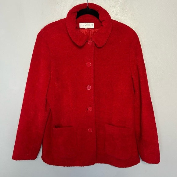 Sandro Vintage Red Jacket Large XL Valentines Day - Picture 1 of 3